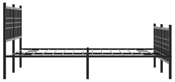 Metalni okvir kreveta uzglavlje i podnožje crni 137x190 cm - Crna / 135 x 190 cm