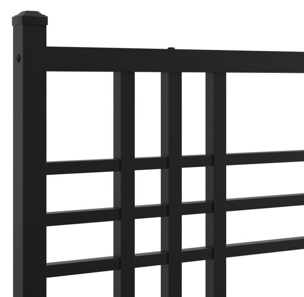 Metalni okvir kreveta uzglavlje i podnožje crni 137x190 cm - Crna / 135 x 190 cm