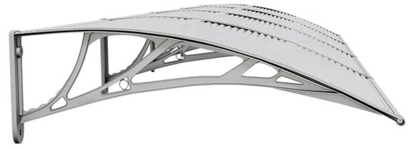 Nadstrešnica za vrata siva i prozirna 350x75 cm polikarbonat - Siva / 350 x 75 cm