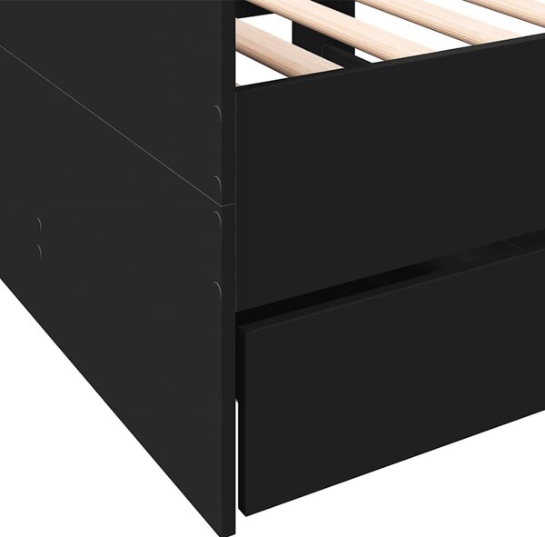 Dnevni krevet s ladicama bez madraca crni 75x190 cm - Crna / 75 x 190 cm