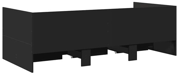 Dnevni krevet s ladicama bez madraca crni 75x190 cm - Crna / 75 x 190 cm