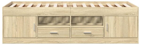Dnevni krevet s ladicama bez madraca boja hrasta 75x190 cm - Smeđa / 75 x 190 cm