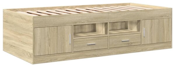 Dnevni krevet s ladicama bez madraca boja hrasta 75x190 cm - Smeđa / 75 x 190 cm