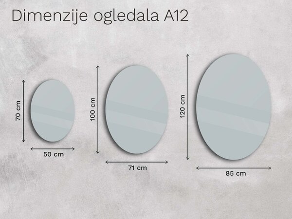 Ovalno ogledalo s LED osvjetljenjem A12