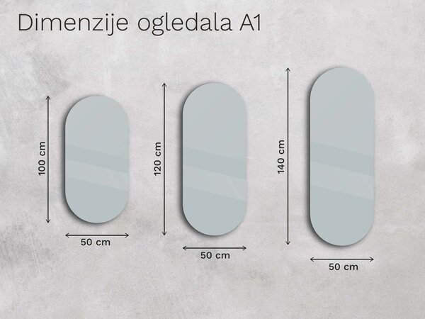 Ovalno ogledalo s LED osvjetljenjem A1