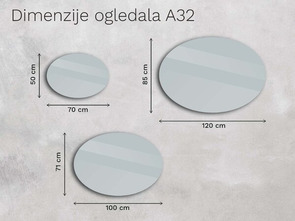 Ovalno ogledalo s LED osvjetljenjem A32