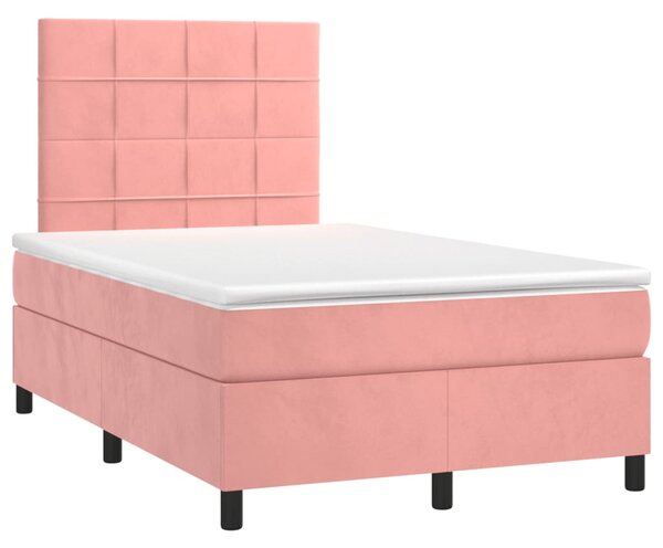 Box spring krevet s madracem ružičasti 120 x 200 cm baršunasti - Ružičasti / 120 x 200 cm
