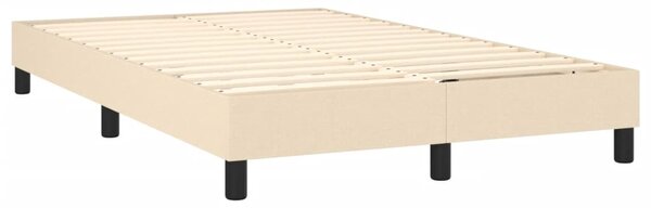 Krevet s oprugama i madracem LED krem 120 x 190 cm od tkanine - Krema / 120 x 190 cm
