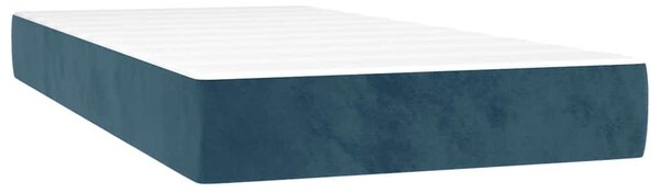 Krevet s oprugama i madracem LED tamnoplavi 120 x 190 cm baršun - Plava / 120 x 190 cm