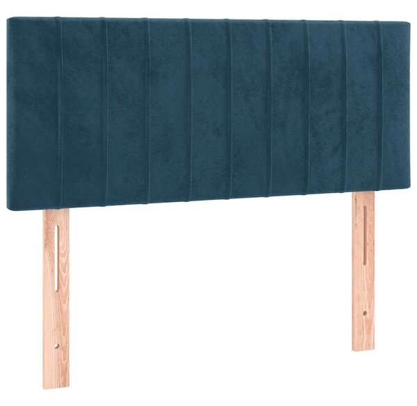 Krevet s oprugama i madracem tamnoplavi 120 x 190 cm baršun - Plava / 120 x 190 cm
