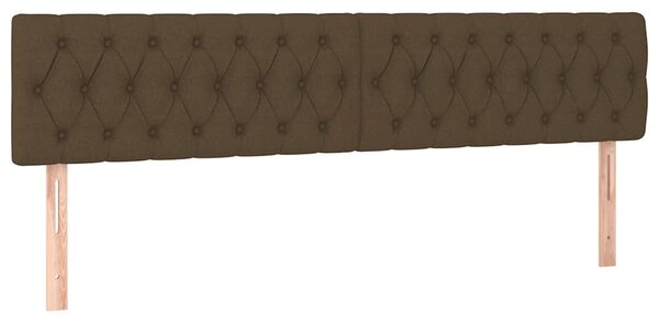 Krevet s oprugama i madracem LED tamnosmeđi 120x190 cm tkanina - Smeđa / 120 x 190 cm