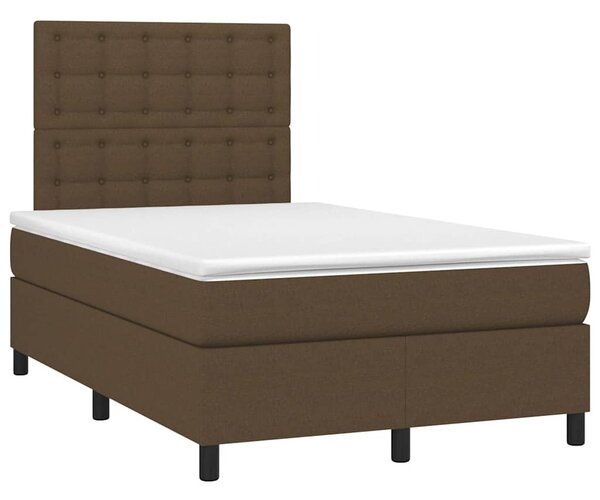 Krevet box spring s madracem tamnosmeđi 120 x 190 cm od tkanine - Smeđa / 120 x 190 cm
