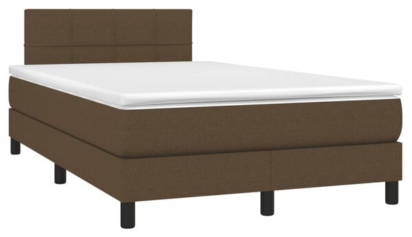 Krevet box spring s madracem tamnosmeđi 120 x 190 cm od tkanine - Smeđa / 120 x 190 cm