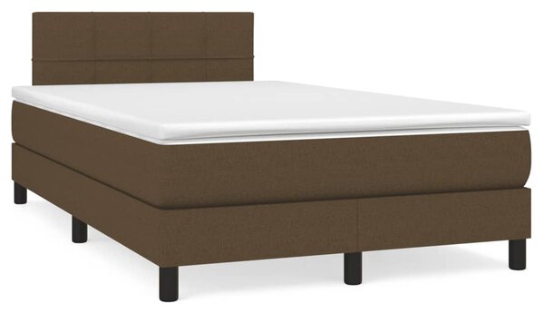 Krevet box spring s madracem tamnosmeđi 120 x 190 cm od tkanine - Smeđa / 120 x 190 cm