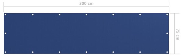 Balkonski zastor plavi 75 x 300 cm od tkanine Oxford - Plava / 75 x 300 cm