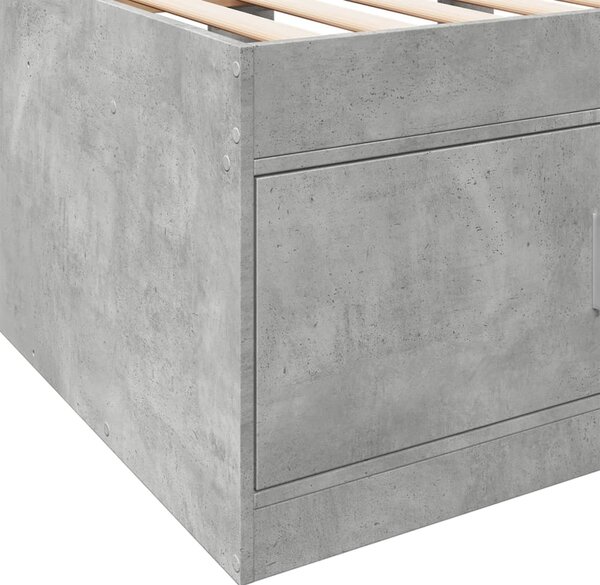 Dnevni krevet s ladicama bez madraca siva boja betona 90x200 cm - Siva / 90 x 200 cm