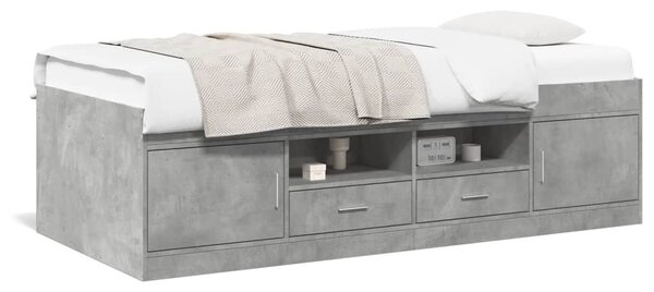 Dnevni krevet s ladicama bez madraca siva boja betona 90x200 cm - Siva / 90 x 200 cm
