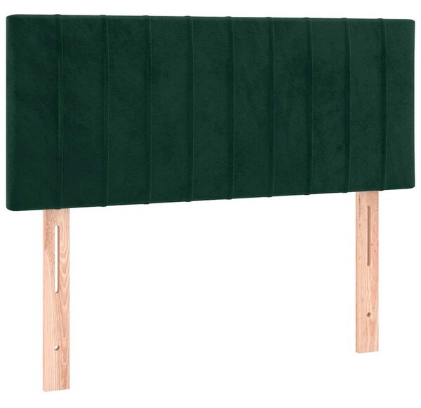 Krevet box spring s madracem tamnozeleni 120x190 cm baršunasti - Zelena / 120 x 190 cm