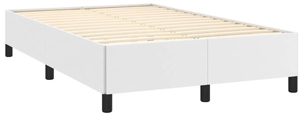 Krevet box spring s madracem bijeli 120x190 cm od umjetne kože - Bijela / 120 x 190 cm