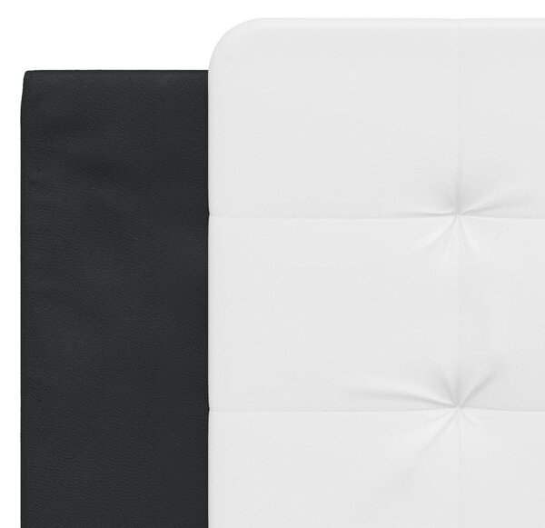 Krevet s madracem Zadar crno-bijeli 180 x 200 cm od umjetne kože - Crna / 180 x 200 cm