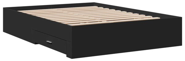 Okvir kreveta s ladicama crni 135 x 190 cm konstruirano drvo - Crna / 135 x 190 cm