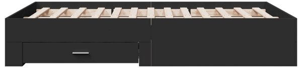 Okvir kreveta s ladicama crni 135 x 190 cm konstruirano drvo - Crna / 135 x 190 cm