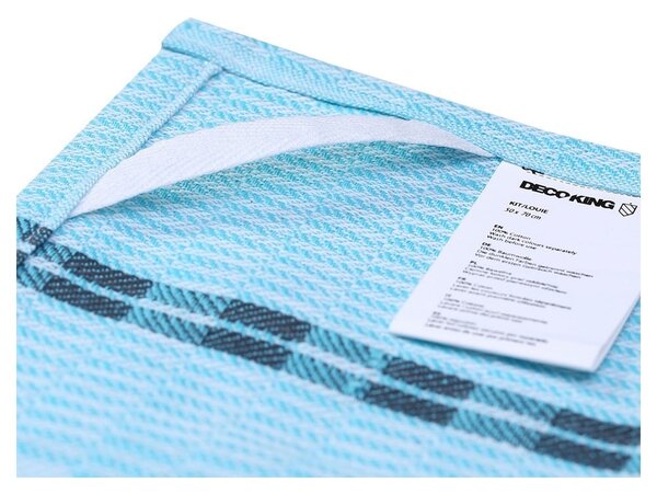 Set od 10 tirkizno-sivih pamučnih ručnika DecoKing Louie, 50 x 70 cm