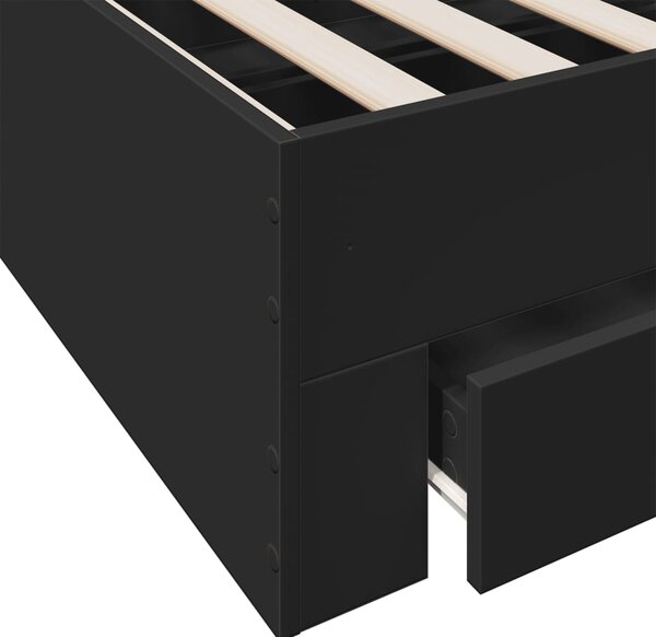 Okvir kreveta s ladicama crni 135 x 190 cm konstruirano drvo - Crna / 135 x 190 cm