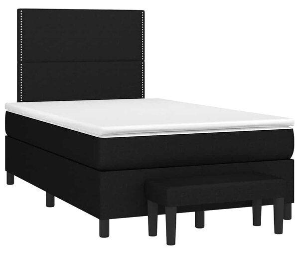 Krevet box spring s madracem crni 120 x 190 cm od tkanine - Crna / 120 x 190 cm