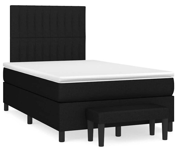 Krevet box spring s madracem crni 120 x 190 cm od tkanine - Crna / 120 x 190 cm