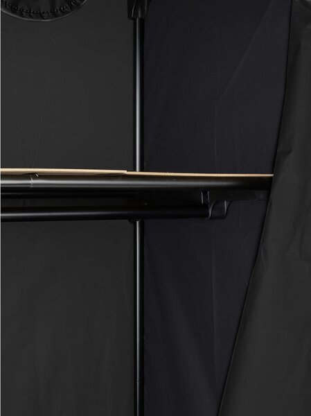 Crni ormar od tkanine Wenkoo, 160 x 50 x 75 cm