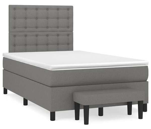 Krevet box spring s madracem tamnosivi 120 x 190 cm tkanina - Siva / 120 x 190 cm