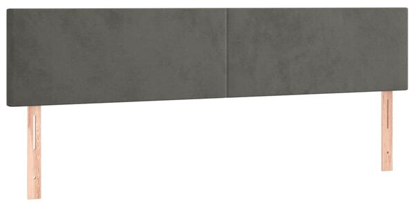 Krevet box spring s madracem tamnosivi 120 x 190 cm baršun - Siva / 120 x 190 cm