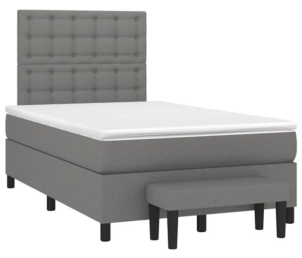 Krevet box spring s madracem tamnosivi 120 x 190 cm tkanina - Siva / 120 x 190 cm