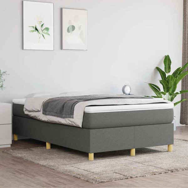 Krevet box spring s madracem tamnosivi 120 x 190 cm tkanina - Siva / 120 x 190 cm