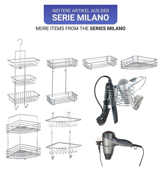 Kutna polica za kupaonicu Wenkoo Milano