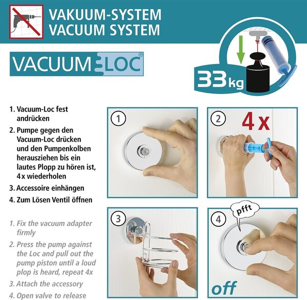 Crni držač za toalet papir Wenko Vacuum-Loc® Milazzo