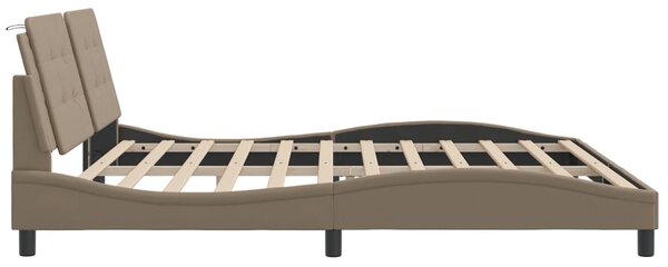 Okvir kreveta s LED-om bez madraca Zadar boja cappuccina 200 x 200 cm - Smeđa / 200 x 200 cm