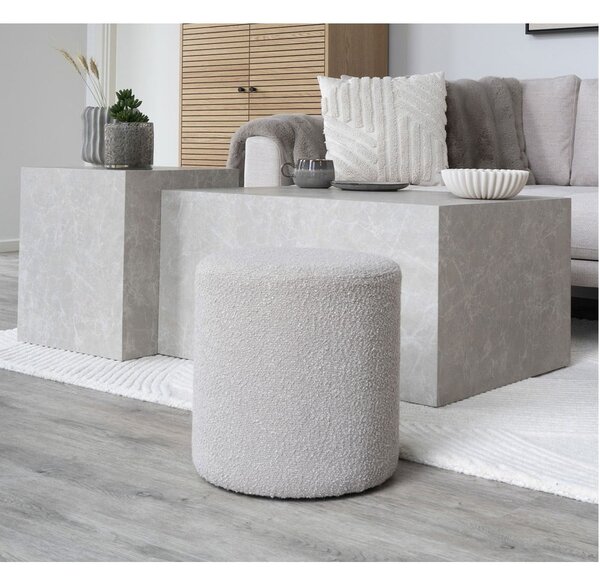 Bež tabure od bouclé tkanine Ejby – House Nordic