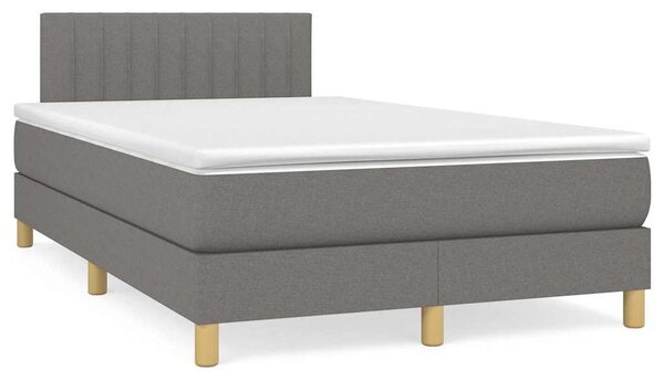 Krevet box spring s madracem LED tamnosivi 120 x 190 cm tkanina - Siva / 120 x 190 cm