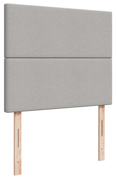 Krevet s oprugama i madracem LED svjetlosivi 120x190 cm tkanina - Siva / 120 x 190 cm