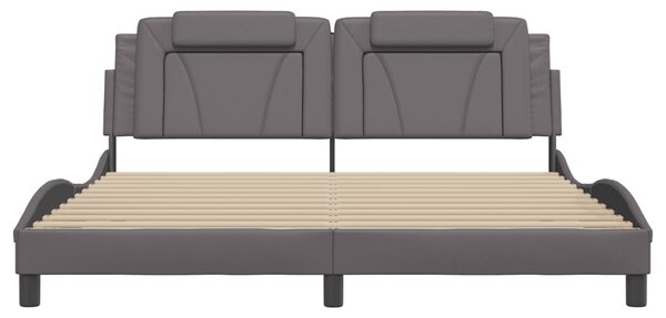 Okvir kreveta Viana s LED-om bez madraca sivi 180 x 200 cm - Siva / 180 x 200 cm