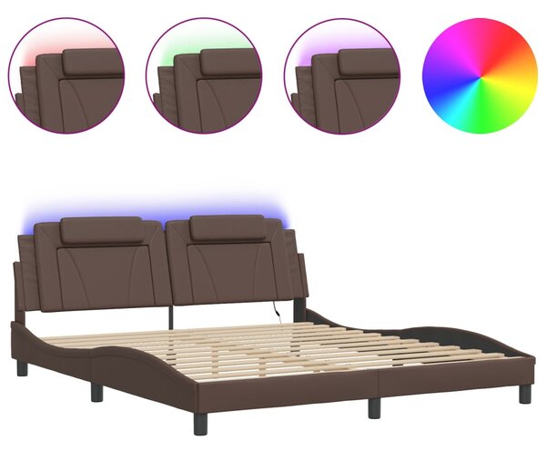 Okvir kreveta Viana s LED-om bez madraca sivi 180 x 200 cm - Siva / 180 x 200 cm