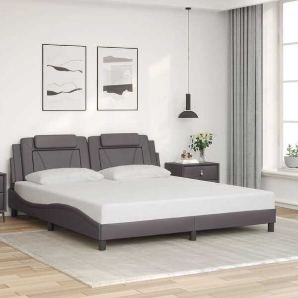 Okvir kreveta Viana s LED-om bez madraca sivi 180 x 200 cm - Siva / 180 x 200 cm