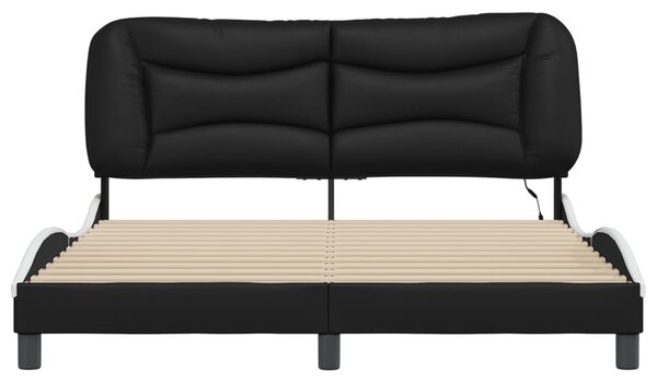 Okvir kreveta s LED-om bez madraca Hvar crno-bijeli 160 x 200 cm - Crna / 160 x 200 cm