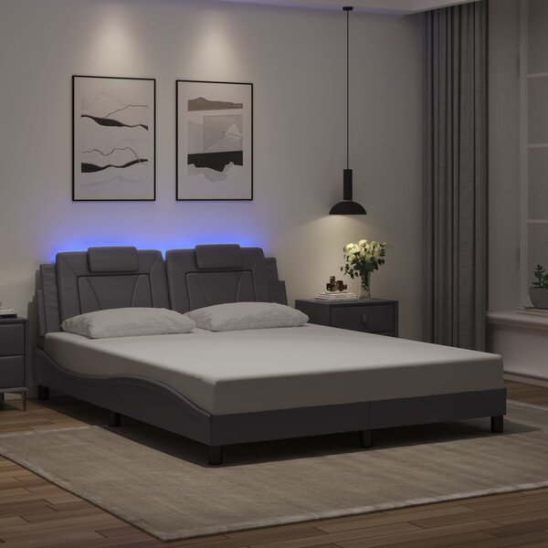 Okvir kreveta Viana s LED-om bez madraca sivi 160 x 200 cm - Siva / 160 x 200 cm