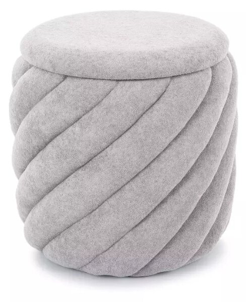 Siva tabureta PELARO s prostorom za pohranu 42x42 cm