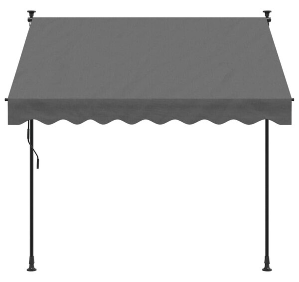 Tenda na uvlačenje antracit 200 x 150 cm od tkanine i čelika - Antracitno siva / 200 x 150 cm