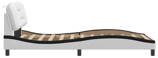 Okvir kreveta s LED-om bez madraca Hvar bijelo-crni 100 x 200 cm - Bijela / 100 x 200 cm