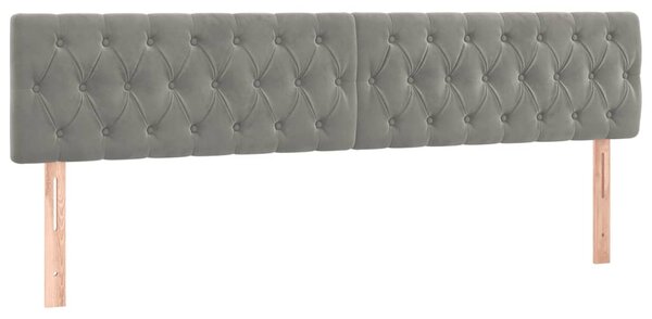 Krevet s oprugama i madracem svjetlosivi 120x190 cm baršunasti - Siva / 120 x 190 cm